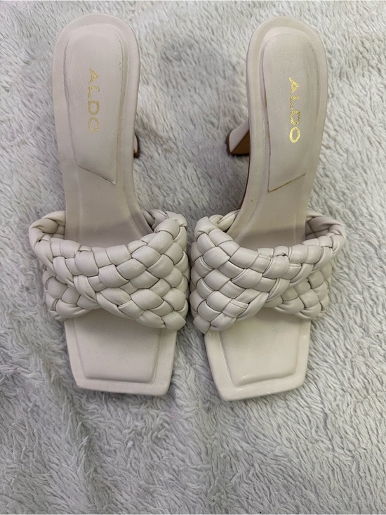 Aldo Shoes - ALDO Women's Cream Braided Slide Heels Size 6.5